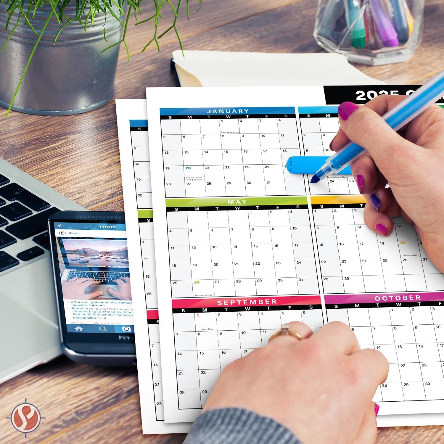 2025 Full Desk Calendar - 11 x 17