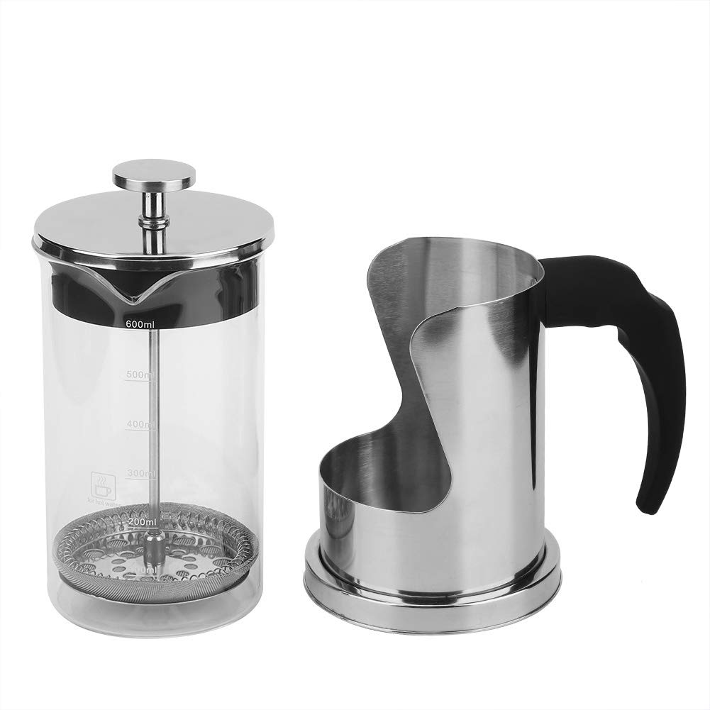 Premium Stainless Steel French Press Coffee & Tea Maker - Durable Kitchen & Restaurant Essential for Brewing Hot or Iced Beverages at Home, Office, or Cafe