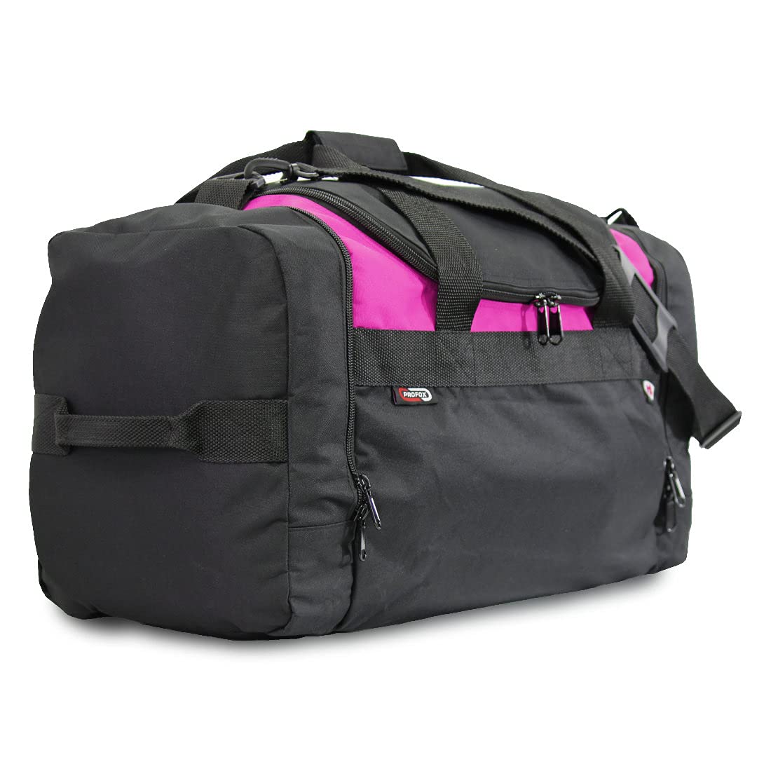 Trackster Auto Racing Motorsports Gym Gear Sports Equipment Duffel Bag - Black with Pink - Perfect for Gym, Travel & Sports Events