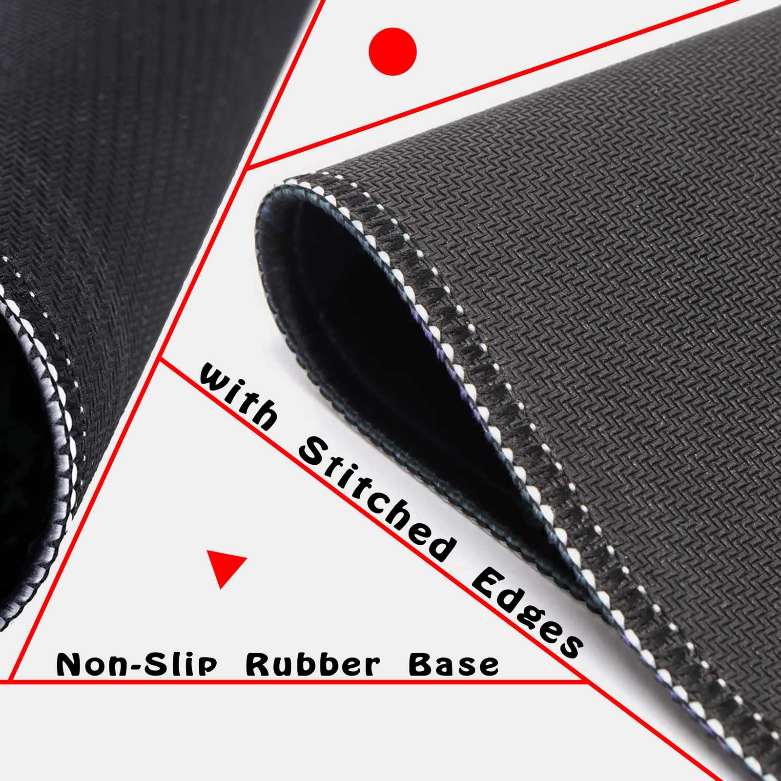 Non-Slip Rubber Base Mouse Pad - Waterproof Computer Mousepad with Stitched Edges for Gaming, Office & Home Use - 9.5 x 7.8 Inch (2025 Calendar Black) - Perfect for Desktops, Laptops & Workstations