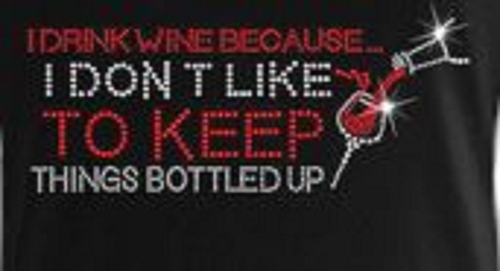 Bottled Up Wine #2 Rhinestone Iron-On Transfer for T-Shirts, DIY Crafts & Custom Apparel – Perfect for Parties, Gifts & Personalization