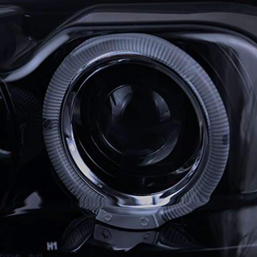 Spec-D Tuning 2LHP-MST99G-TM Glossy Black Halo LED Projector Headlights for Ford Mustang - Upgrade Your Ride with Stylish Lighting for Night Driving & Car Shows