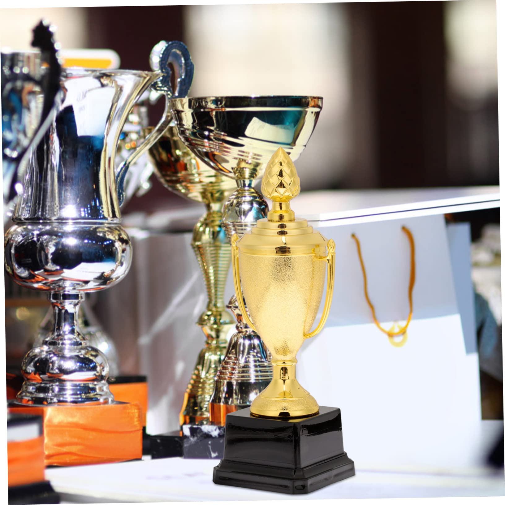 WOONEKY Mini Plastic Game Trophy Toys for Kids - School Rewards, Party Favors & Room Decor - Fun Prize for Children's Achievements & Playtime