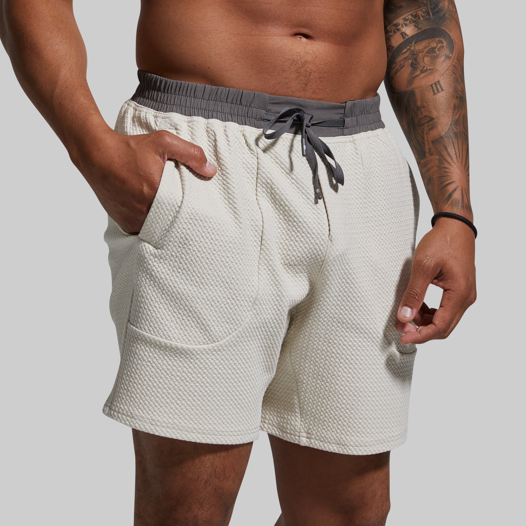 Men's Cloud Running Shorts - Lightweight & Breathable Oatmeal Color for Jogging, Gym & Outdoor Activities