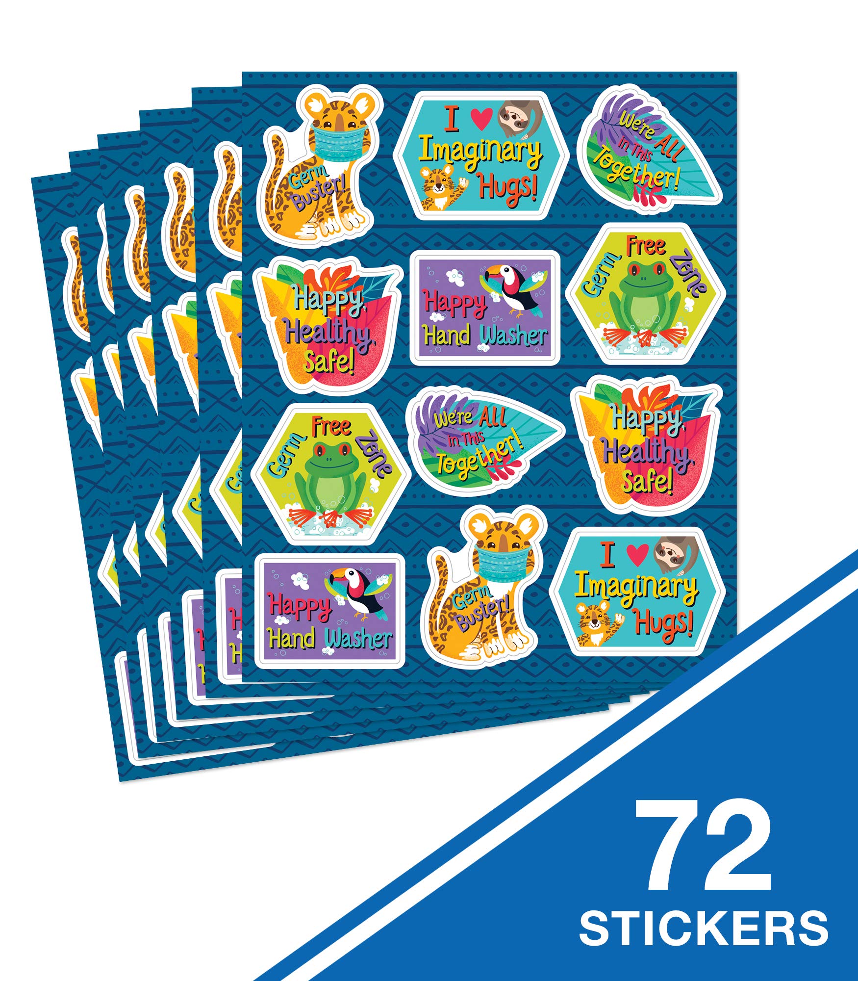 Motivational Stickers for Kids - 72 Tropical Incentives with Positive Affirmations for Classroom & Home Rewards
