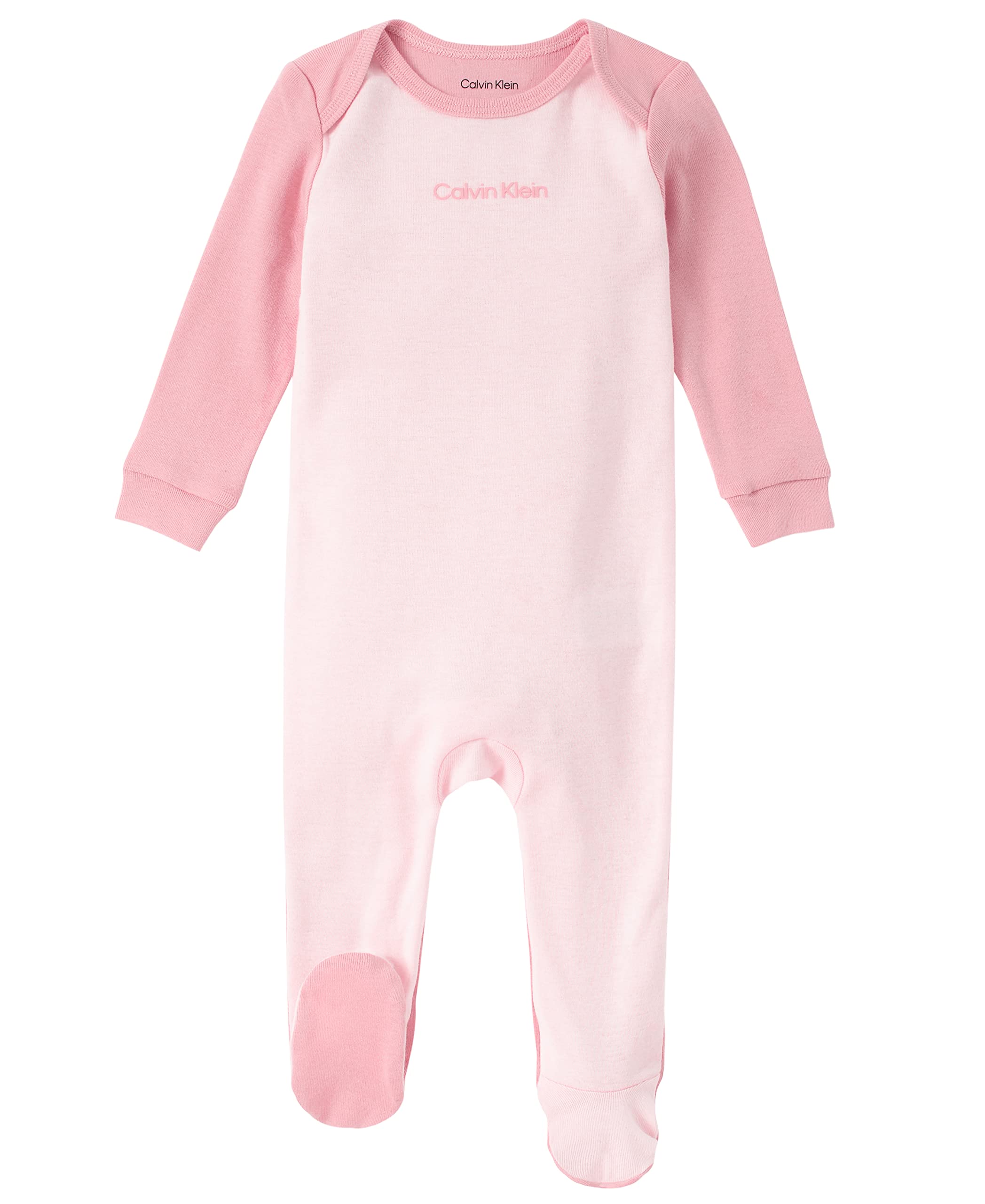 Calvin Klein Organic Cotton Baby Footed Coverall - Soft & Comfortable One-Piece Pajamas for Newborns & Infants - Perfect for Sleepwear, Playtime & Everyday Wear