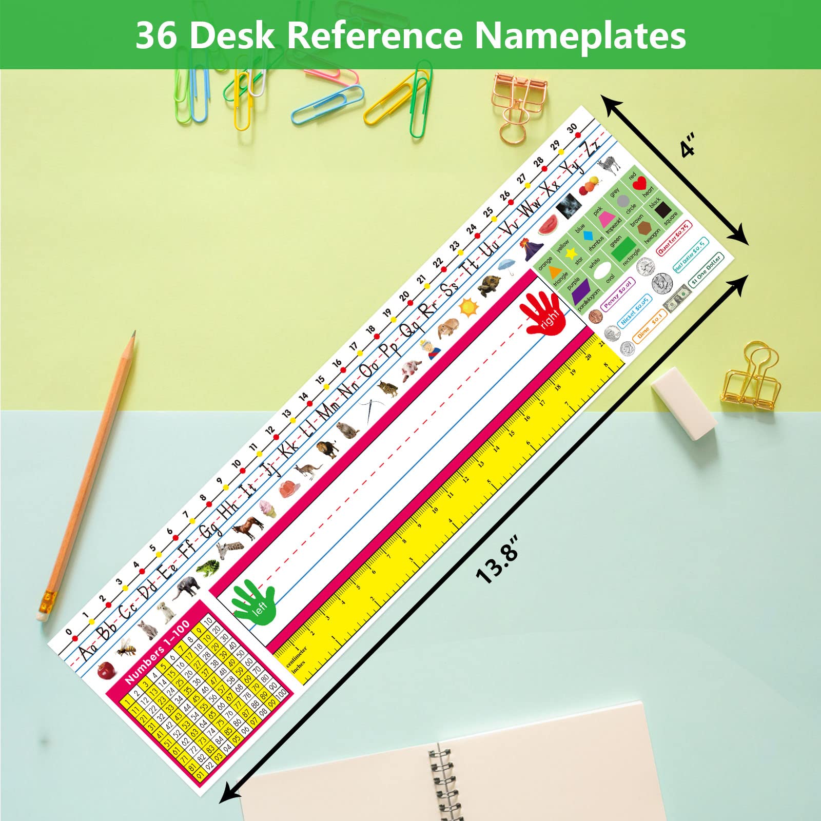 Traditional Manuscript Nameplates for Primary Students - Self-Adhesive Desk Name Plates, Pack of 36 - Perfect for Classroom Organization, Student Desks & Back-to-School Supplies