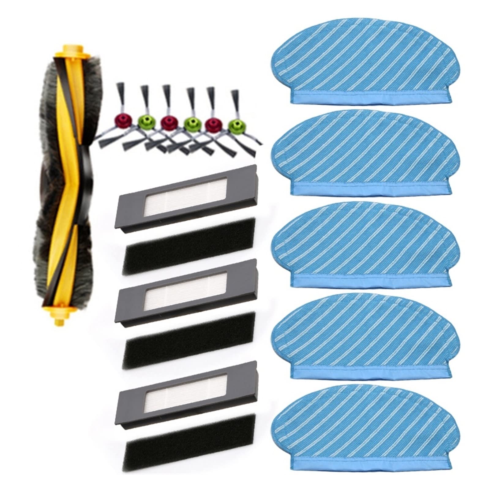 Ecovacs Deebot Ozmo 920/950 Vacuum Cleaner Accessories Kit - Replacement Filters, Brushes & Mop Cloth Set for Home Floor Cleaning | Compatible with Robotic Vacuums | Perfect for Hardwood, Tile & Carpet Maintenance