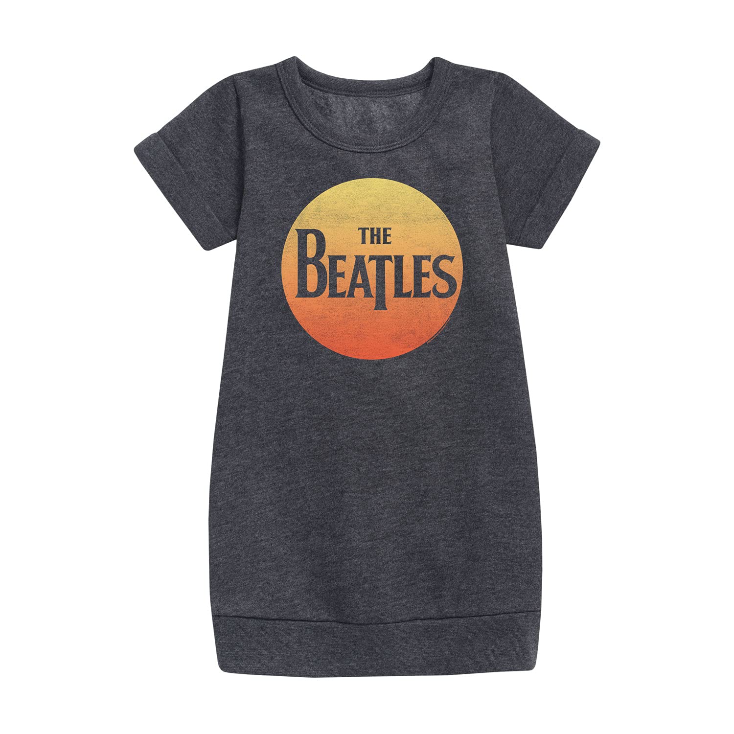 The Beatles Sun Print Girls Short Sleeve Fleece Dress - Soft & Comfortable Hybrid Apparel - Perfect for Casual Wear, Music Concerts & Beatles Fan Gifts