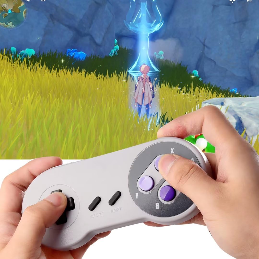 2-Pack Wireless Remote Controllers for Super Nintendo SNES System - Perfect for Classic Gaming & Retro Console Enthusiasts