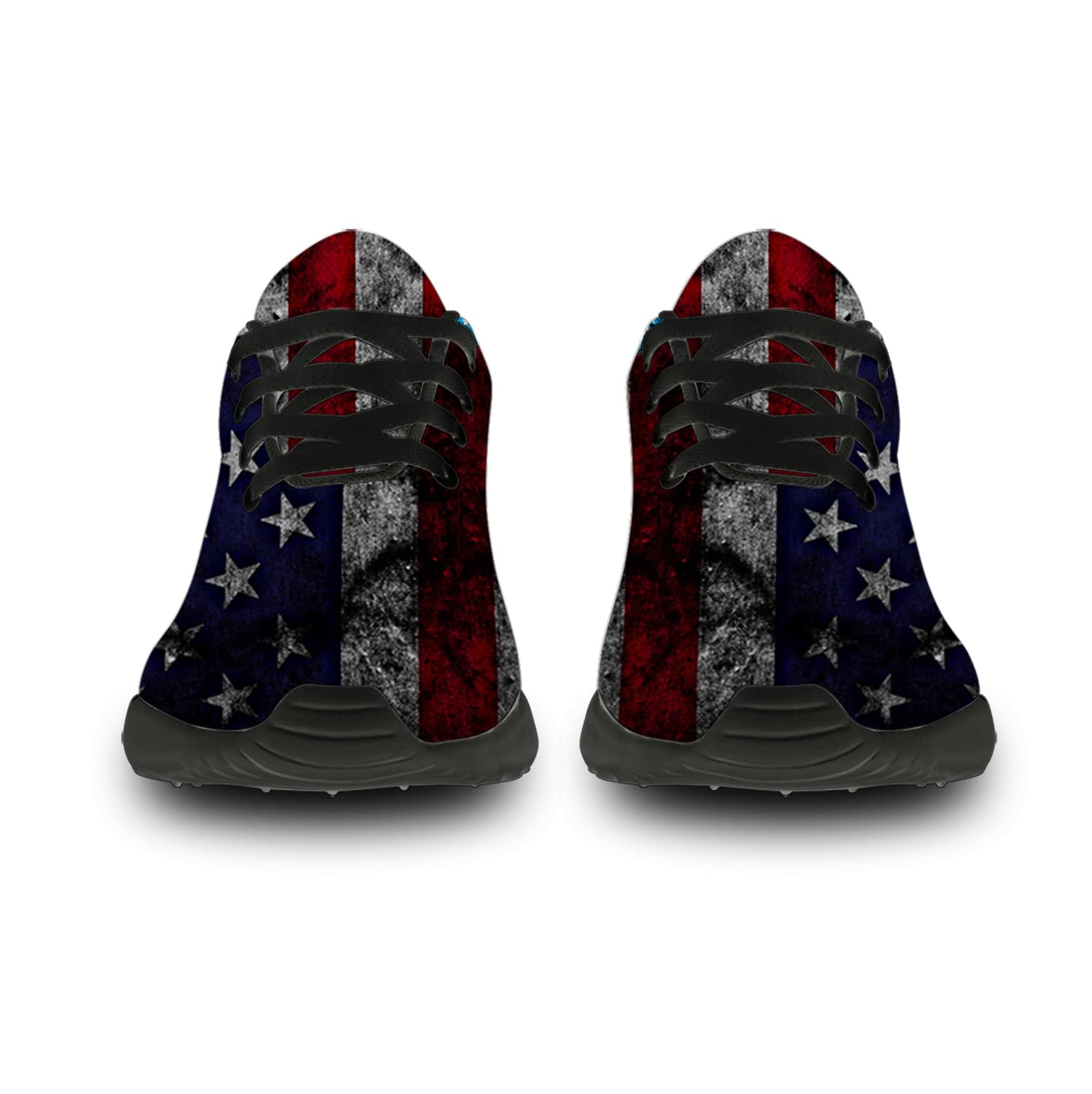 Patriotic American Flag Running Shoes for Men & Women - Comfortable Walking & Tennis Sneakers - 4th of July Independence Day Gifts (Size 10 Men/11.5 Women, Black) - Perfect for Outdoor Activities, Sports & Holiday Celebrations