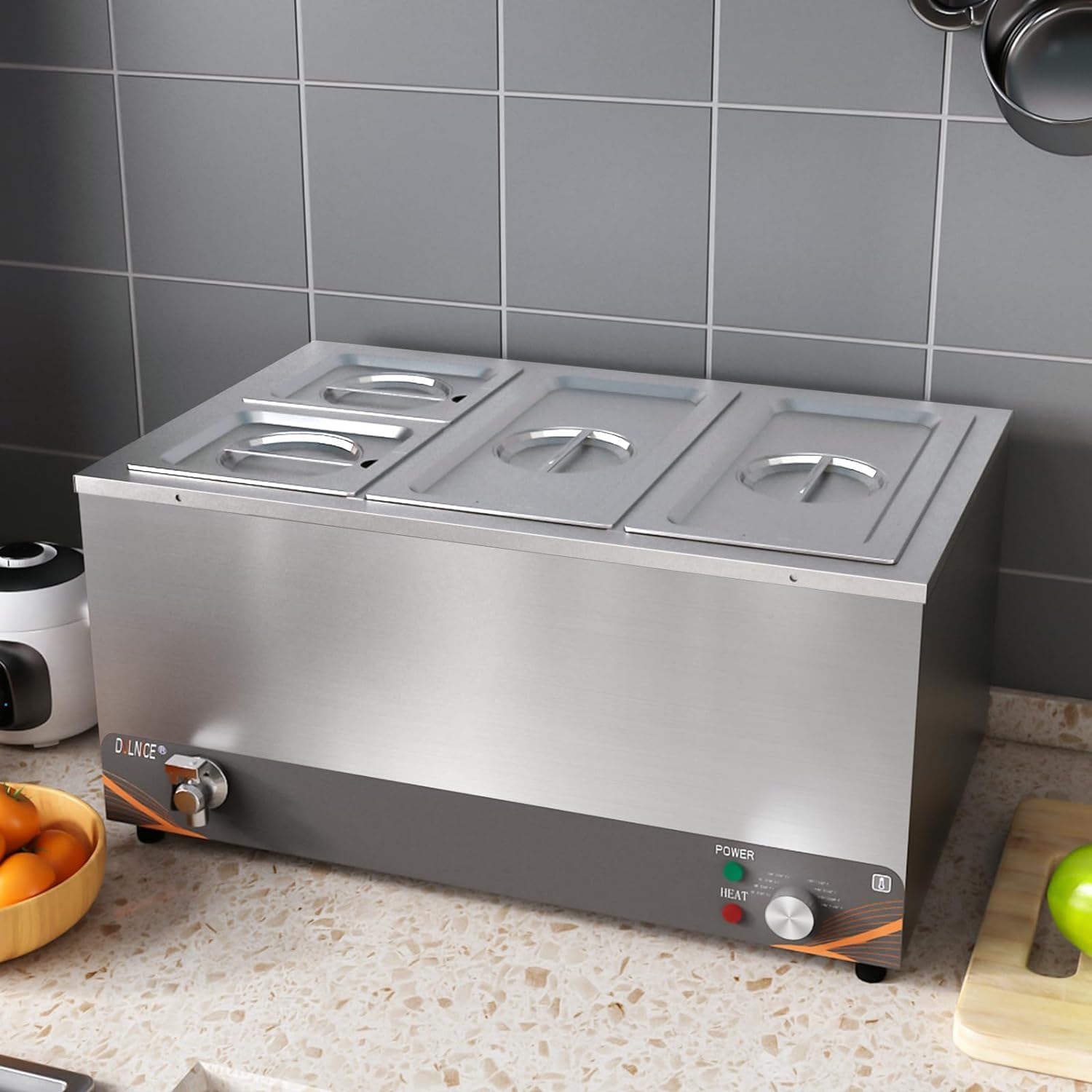 1500W Electric Food Warmer Set - 1/3GN & 1/6GN Bain Marie with Temperature Control | Commercial Buffet Warmer for Soup, Stew & Catering | Perfect for Restaurants, Parties & Events