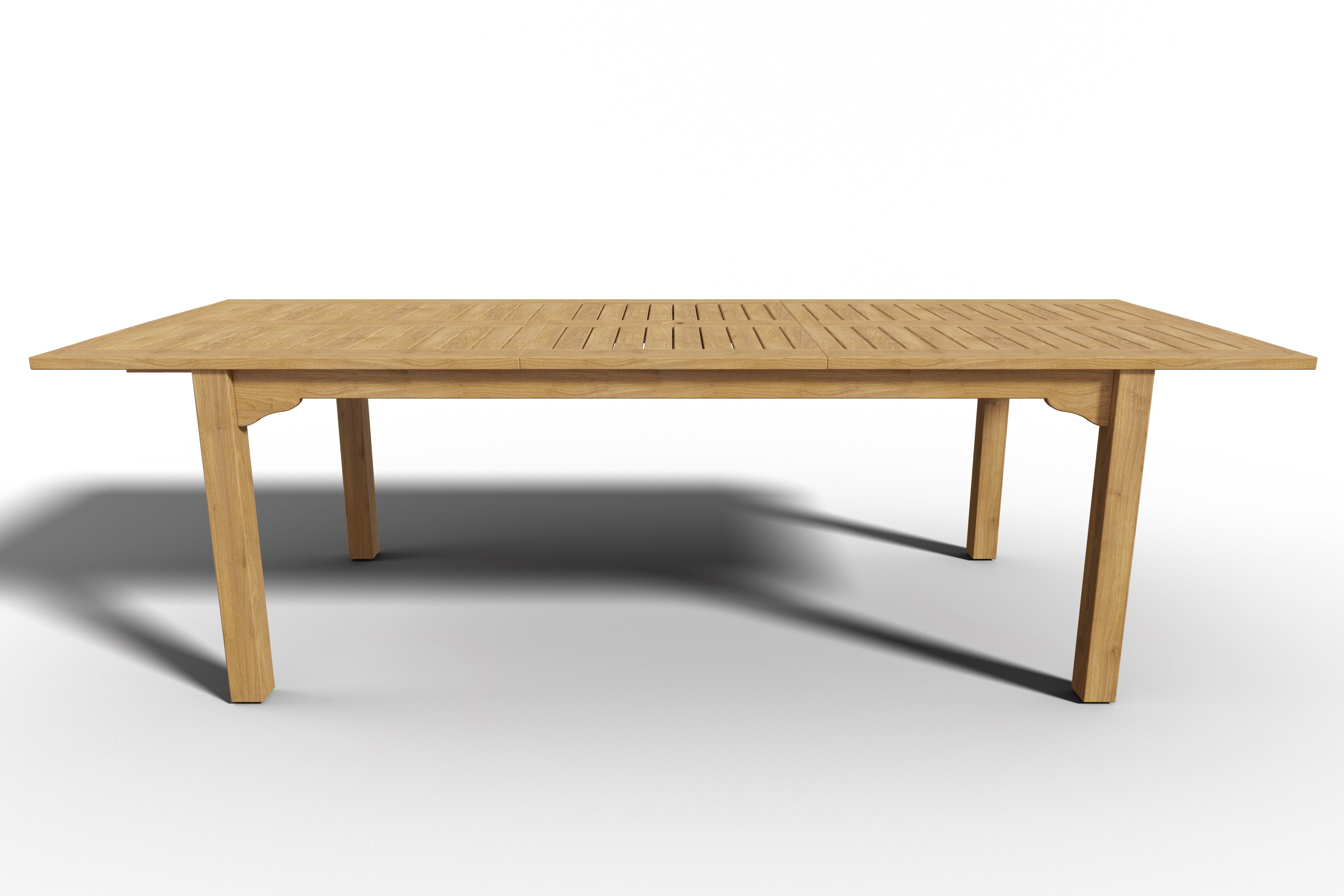 Premium Teak Outdoor Dining Table with Extension | Rectangular Patio Table with Umbrella Hole | Perfect for Garden, Poolside & Backyard Entertaining