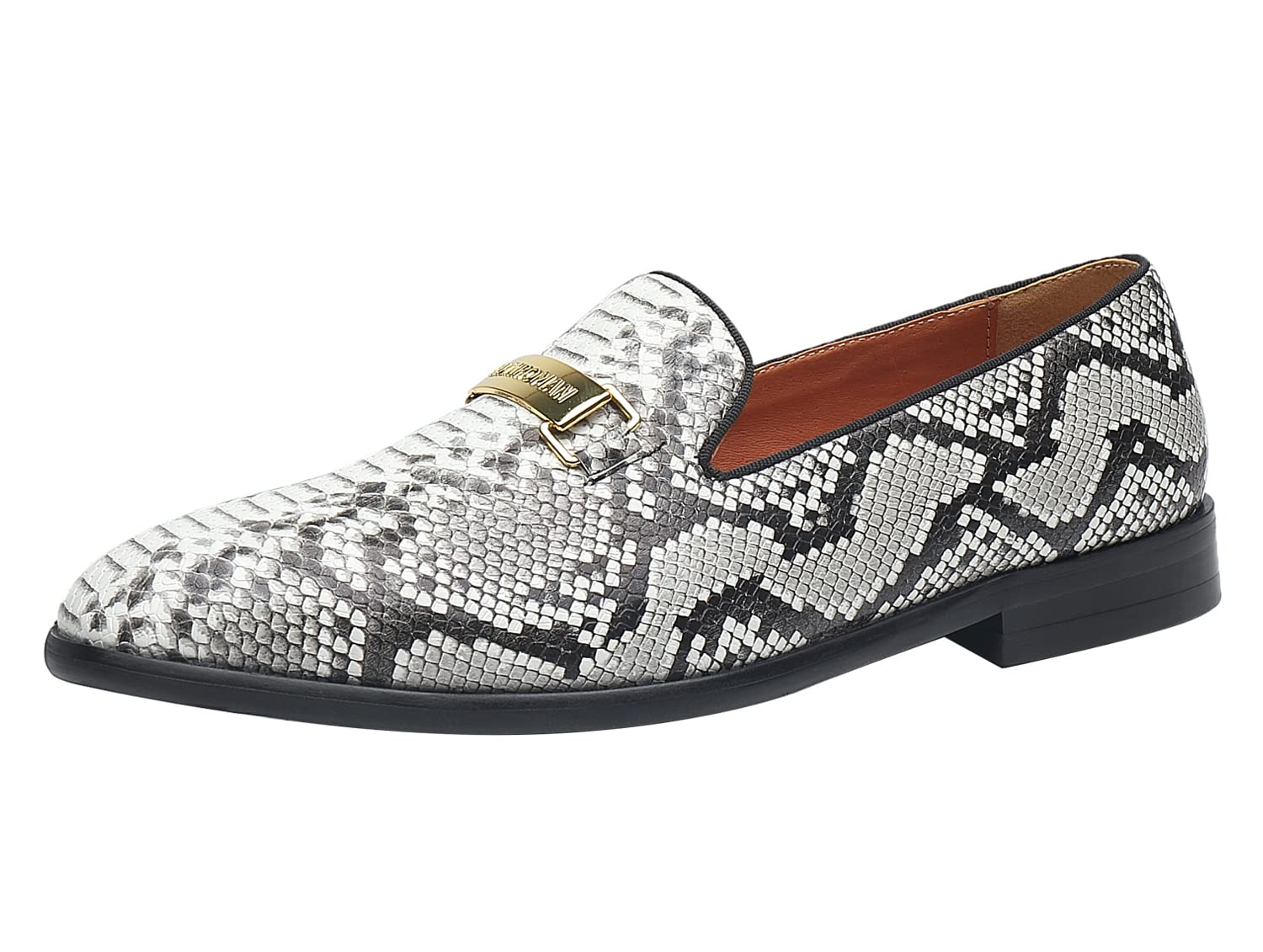 ELANROMAN Men's Gold Buckle Loafers - Stylish Slip-On Penny Loafers for Wedding, Party & Business Casual - Comfortable Dress Shoes for Men - Perfect for Formal Events, Office & Date Nights