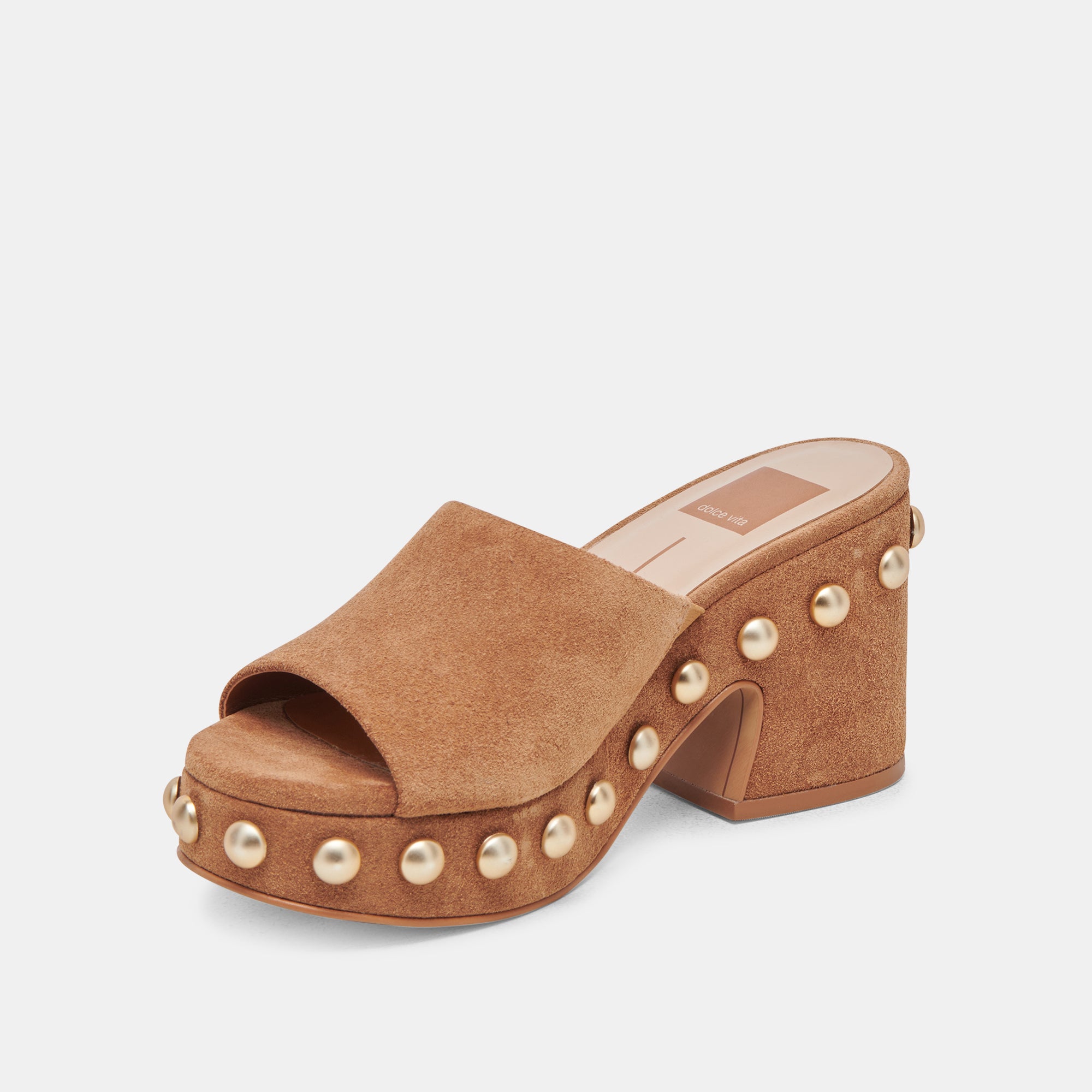 Glori Heels Pecan Suede - Women's Stylish Block Heel Pumps for Office, Party & Special Occasions