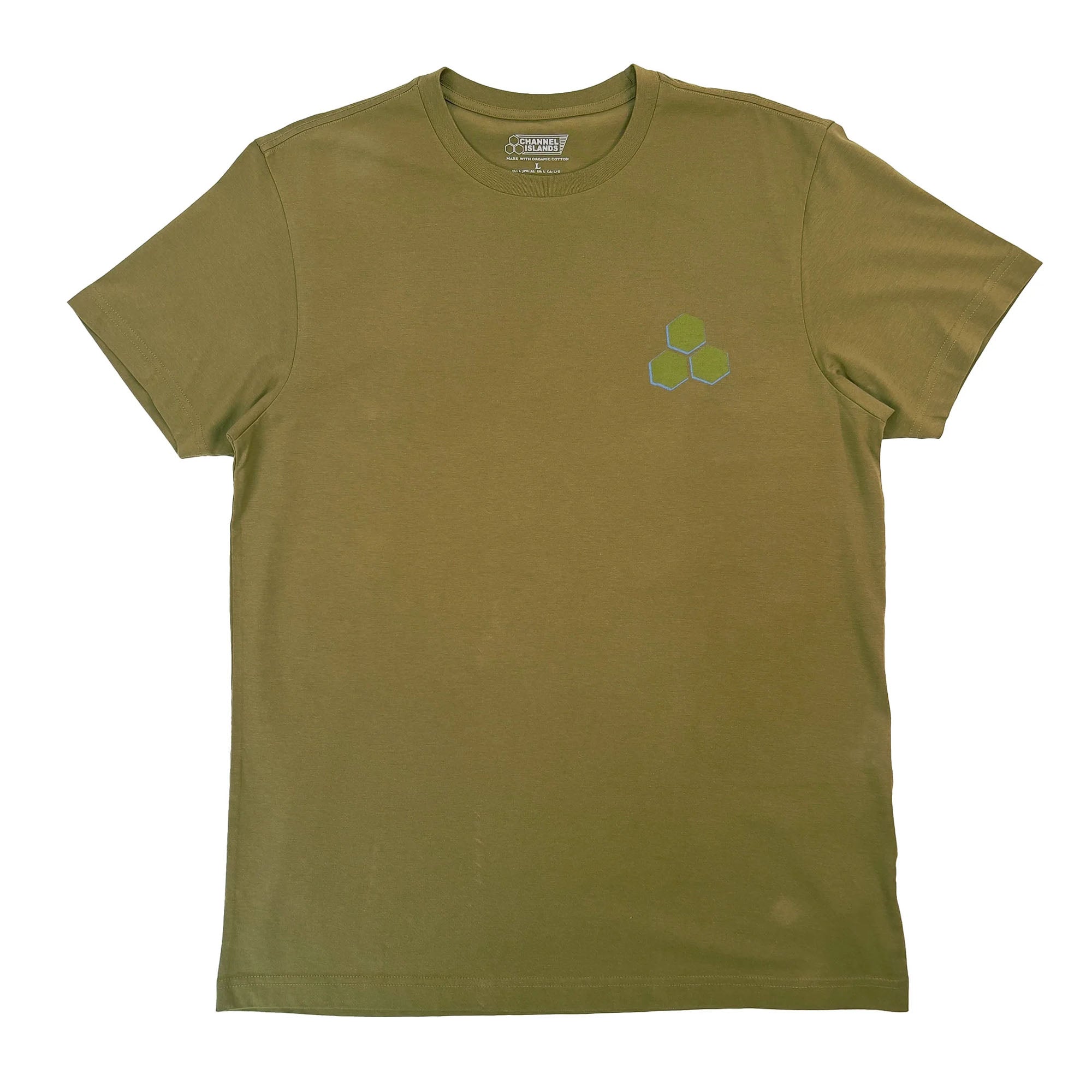 Channel Islands Inner Vision Men's Short Sleeve T-Shirt - Olive Green Casual Tee for Surfing, Beach & Everyday Wear