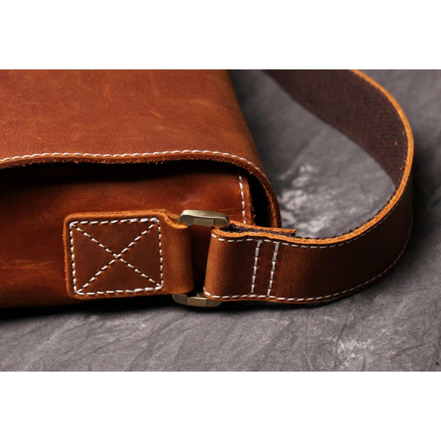 Genuine Leather Men's Messenger Bag - Crossbody Shoulder Bag for Men, Crazy Horse Leather Handbag Purse - Perfect for Work, Travel & Daily Commute