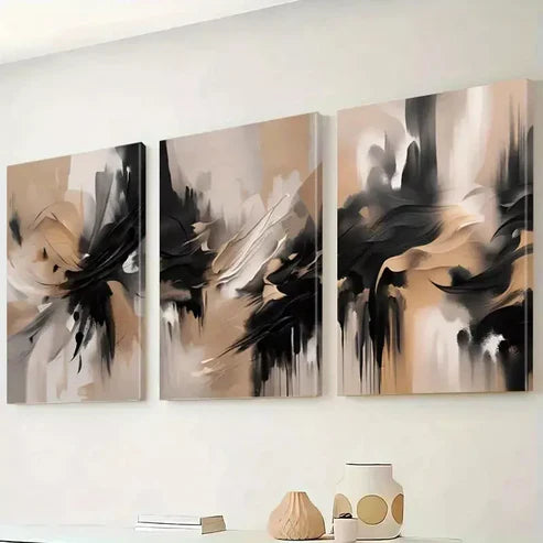 3-Piece Abstract Canvas Wall Art Set - 60x90cm Framed Prints | High-Quality Australian Made Ready-to-Hang Wall Decor for Living Room, Bedroom & Office