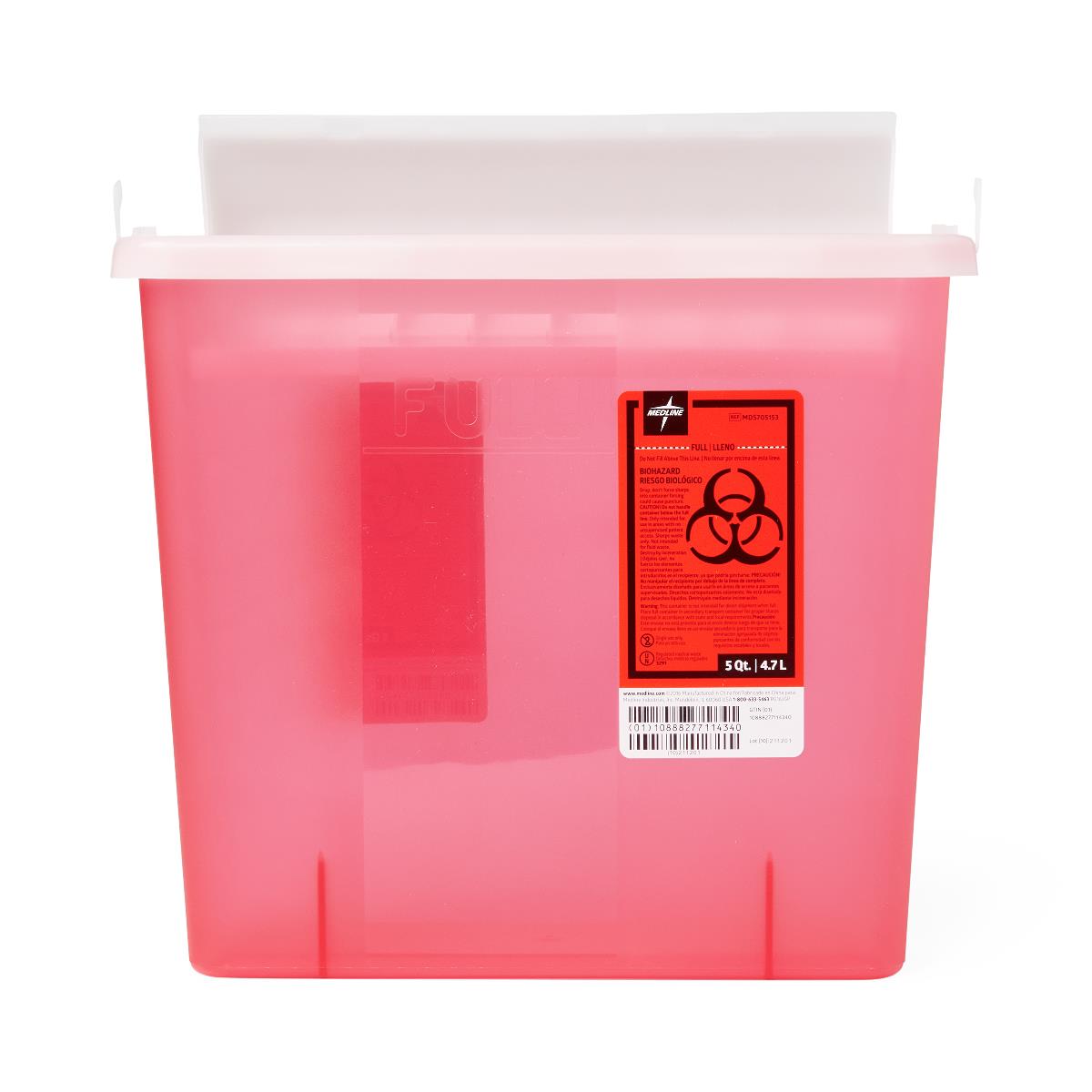 5qt Wall Mount Sharps Container - Medical Waste Disposal for Needles & Syringes - Perfect for Clinics, Hospitals & Home Healthcare Use