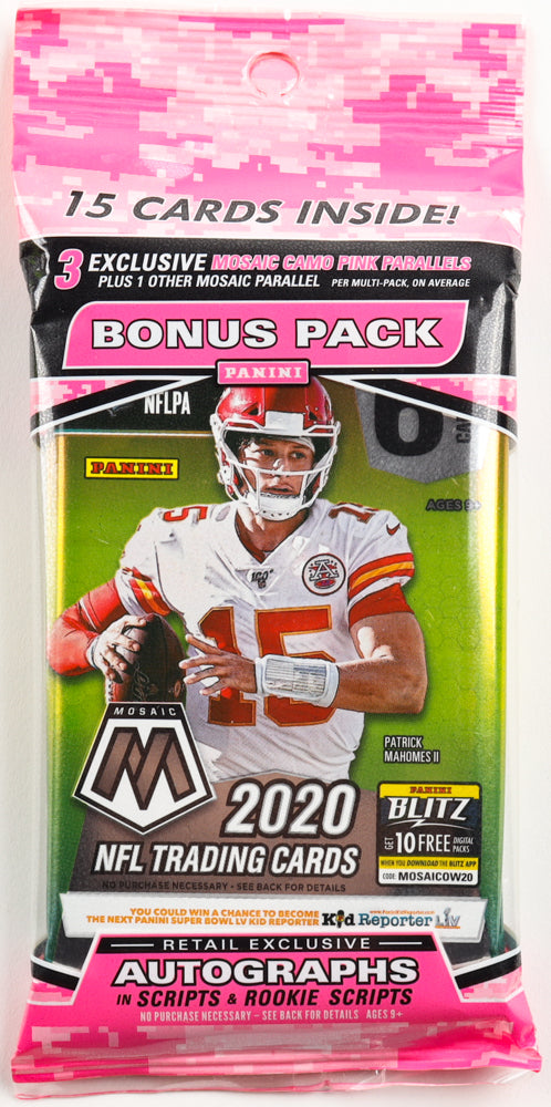 2020 Panini Mosaic Football Cello Pack - 12 Trading Cards per Pack | NFL Player Collectibles for Sports Fans & Card Investors | Perfect for Trading, Collecting & Displaying