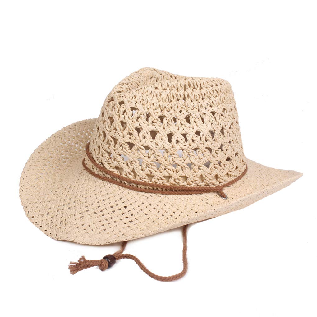 Stylish Unisex Straw Hat for Summer - Packable Floppy Panama Fedora with UPF 50+ Sun Protection & Adjustable Chin Strap - Perfect for Beach, Travel, and Outdoor Activities