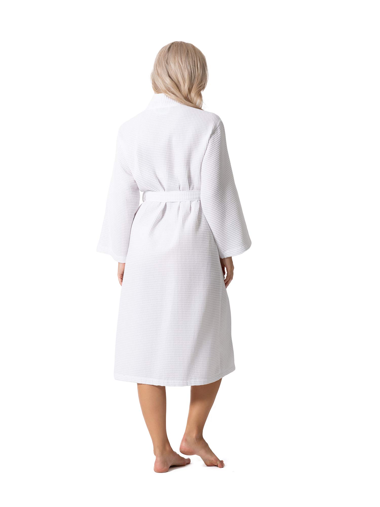 Turkish Linen Waffle Knit Lightweight Kimono Robe for Women - Quick Dry Soft Bathrobe & Spa Robe - Perfect for Relaxation, Beach Cover-Up & Lounging at Home