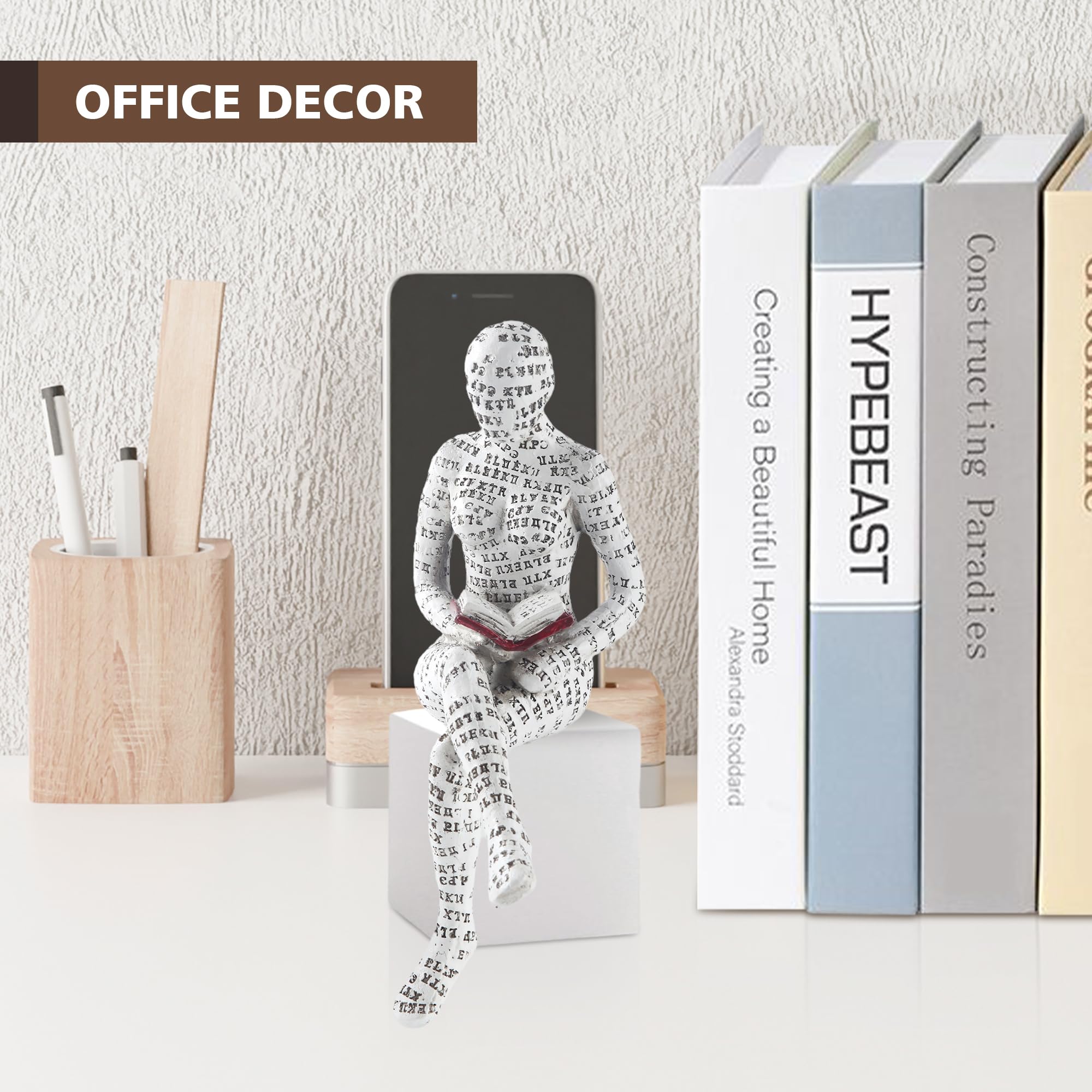 Modern Abstract Thinker Statue - Aesthetic Sculpture for Home & Office Decor | Shelf, Table & Desk Decoration | Perfect for Living Room, Bedroom & Workspace