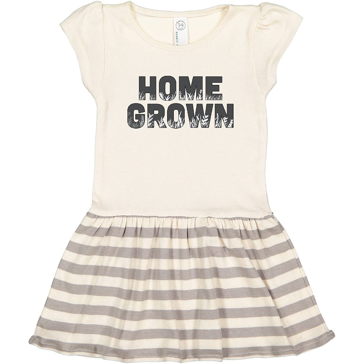 Inktastic Home Grown Toddler Dress - Cute Floral Print Baby Girl Outfit for Playdates, Parties & Everyday Wear