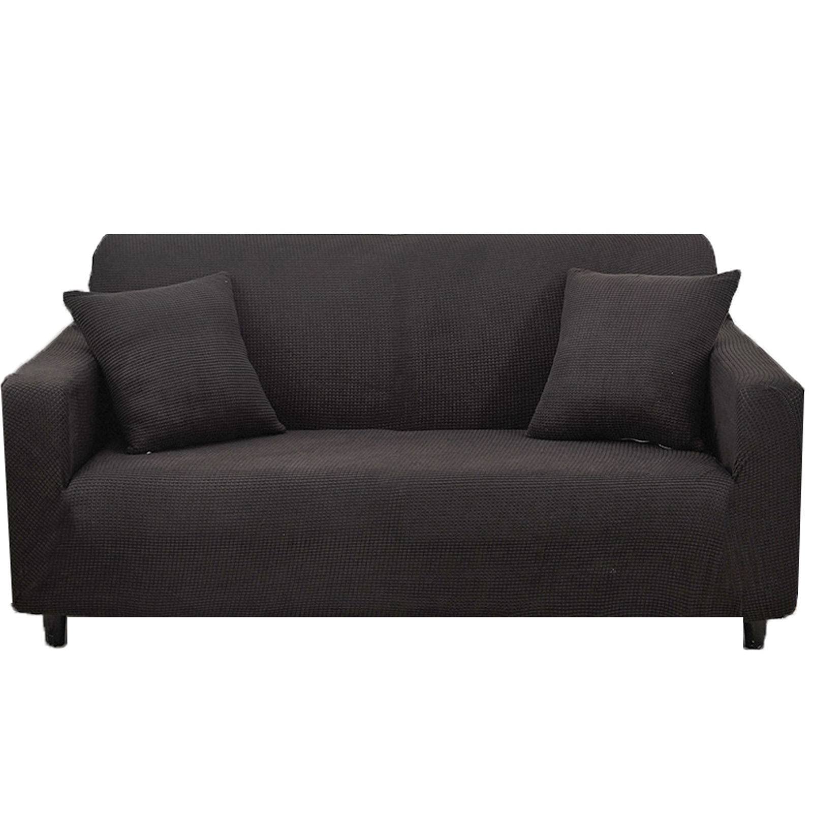 YQJYMFZ Waterproof Stretch Sofa Slipcover - Spandex Jacquard Washable Couch Cover for Living Room (Fits 4-Seater Sofas 235-300cm) - Black | Protects Furniture from Kids & Pets | Perfect for Family Gatherings & Daily Use