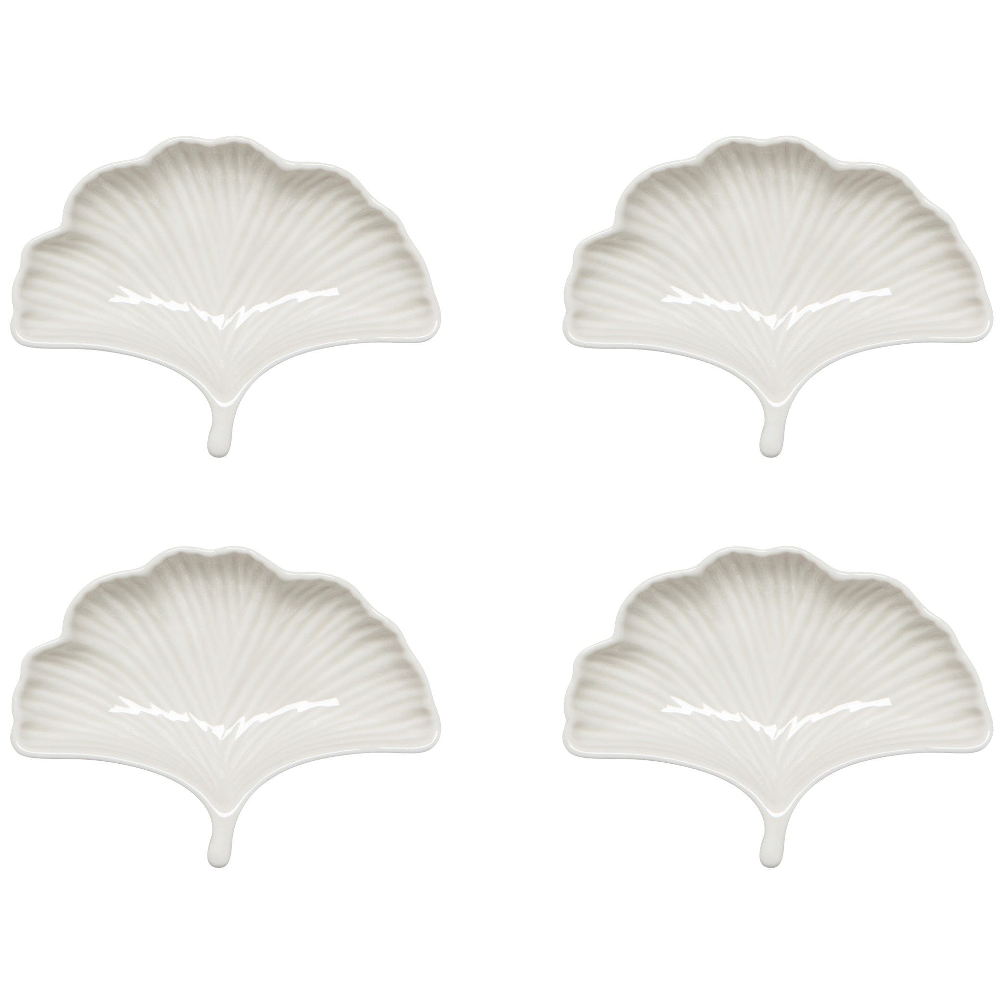 Premium Ginkgo Leaf Dipping Sauce Bowls - Set of 4 Small Appetizer Dishes for Sushi, Soy Sauce, and Condiments | Perfect for Asian Dining, Party Plating, and Home Entertaining