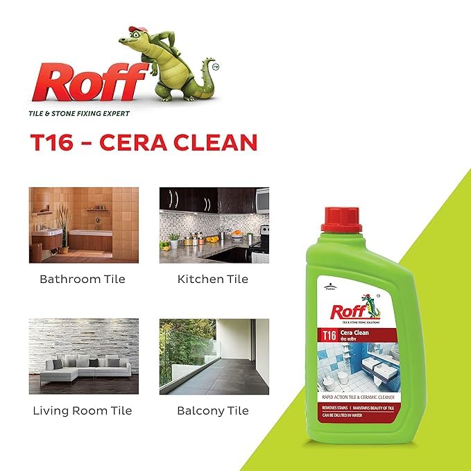 Roff Cera Tile & Floor Cleaner Concentrate 500ml - Multi-Surface Ceramic Cleaner & Disinfectant for Tough Stains - Bathroom, Kitchen & High-Traffic Area Floor Cleaner - Removes Grime, Mold & Mildew - Ideal for Ceramic Tiles, Porcelain & Natural Stone Floors (Roff 32633) - Perfect for Daily Cleaning, Deep Cleaning & Commercial Use