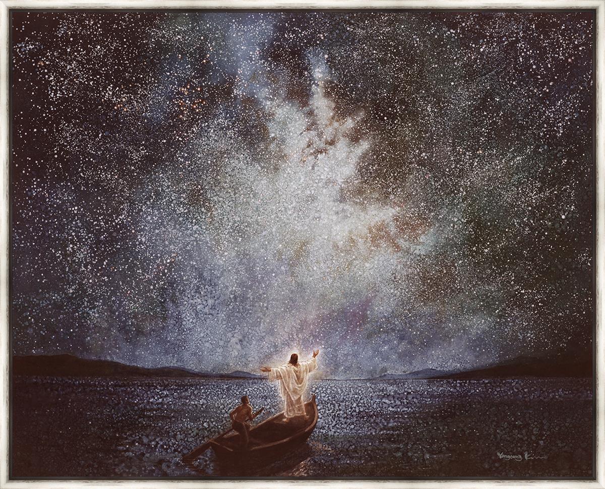 Calm and Stars Large Wall Art - Modern Abstract Canvas Painting for Living Room, Bedroom & Office Decor - Perfect for Home, Office & Meditation Spaces