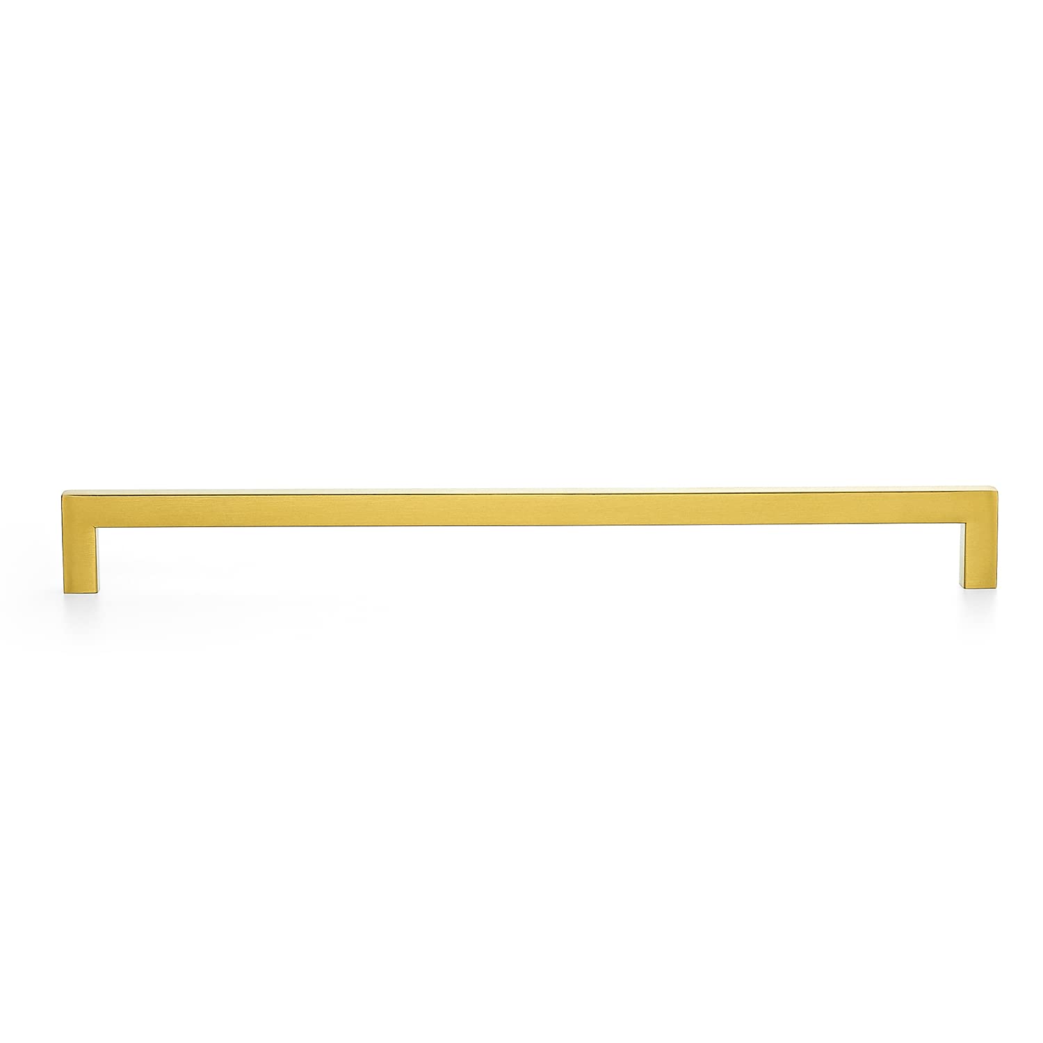 Ravinte 5 Pack 12-3/5 Inch Brushed Brass Square Cabinet Handles - Modern Kitchen Cabinet Pulls & Drawer Handles for Cabinets, Cupboards, Dressers & Furniture (Set of 5) - Perfect for Home Renovation & DIY Projects