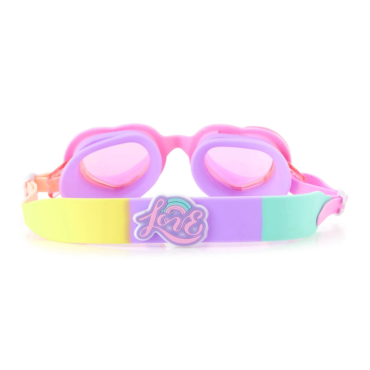 ONE AND ONLY RAINBOW LOVE GOGGLES - Colorful UV Protection Swim Goggles for Kids & Adults - Perfect for Swimming, Beach, Pool Parties & Water Sports