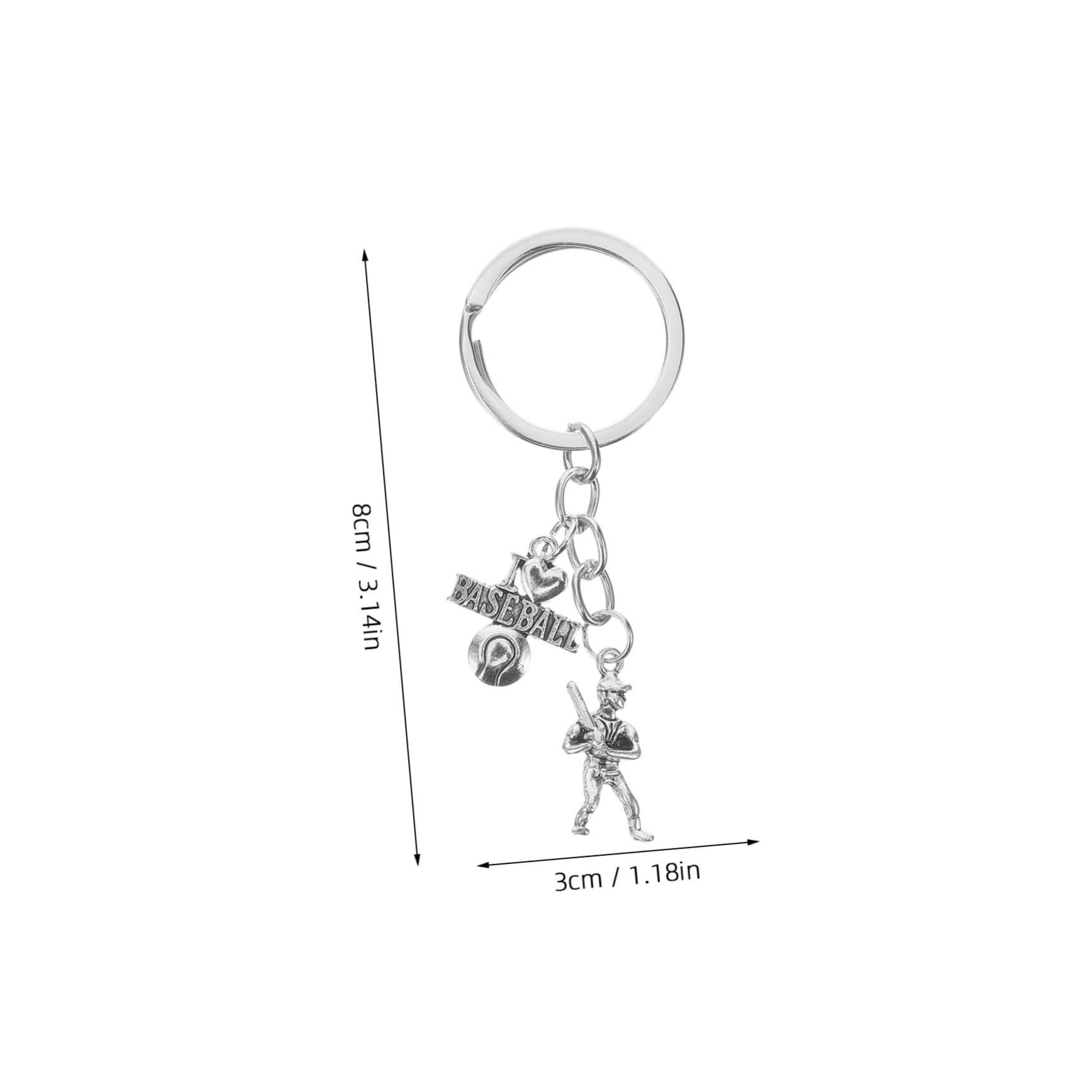 Balacoo 3-Piece Baseball Keychain Set - Softball Keyring, Backpack Charm & Bowling Key Chain for Women - Cute Baseball Decor Accessories for Bags, Purses & Sports Fans (Great Gift for Baseball Lovers)
