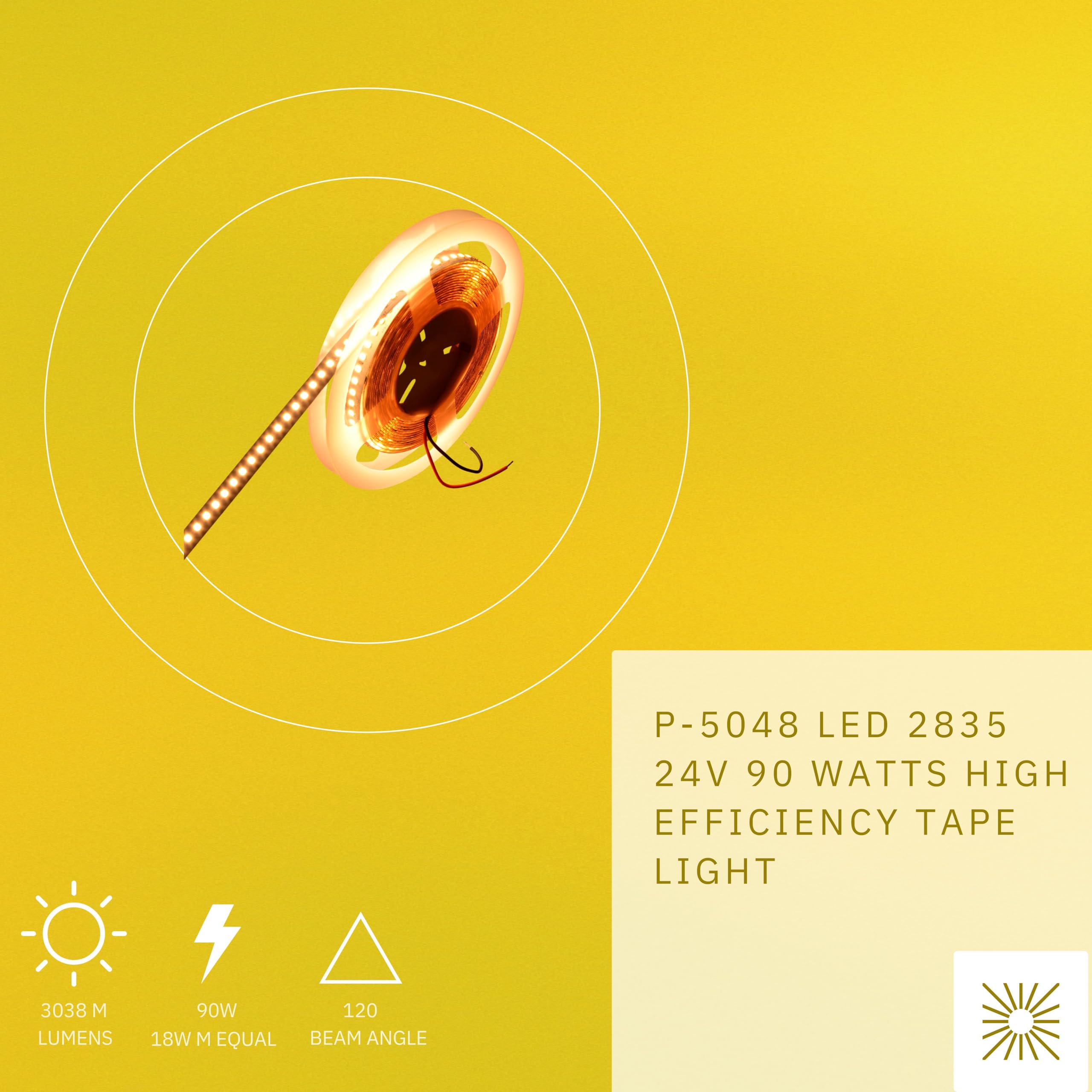 2835 LED Tape Light - 24V 90W High Efficiency LED Strip with 3038M Lumens, CRI 94+, 160 LEDs | Dimmable Super White 5000K Light for Bedroom, Kitchen, Under Cabinet Lighting | UL-Listed for Home & Commercial Use