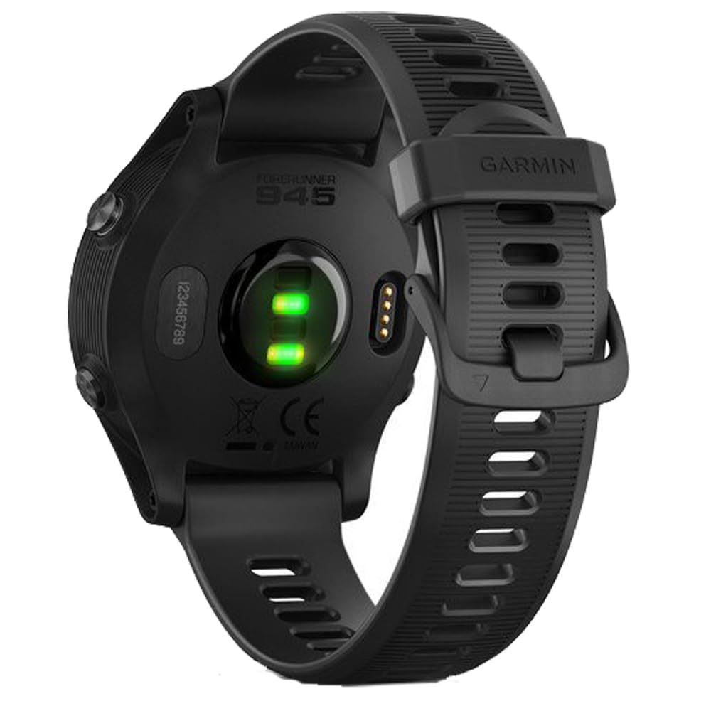 Garmin Forerunner 945 GPS Running Watch - Premium Multisport Smartwatch with Music, Heart Rate Monitor & Training Features (Black) | Bundle with Deco Essentials Bike Safety Lights for Cycling, Jogging & Outdoor Activities