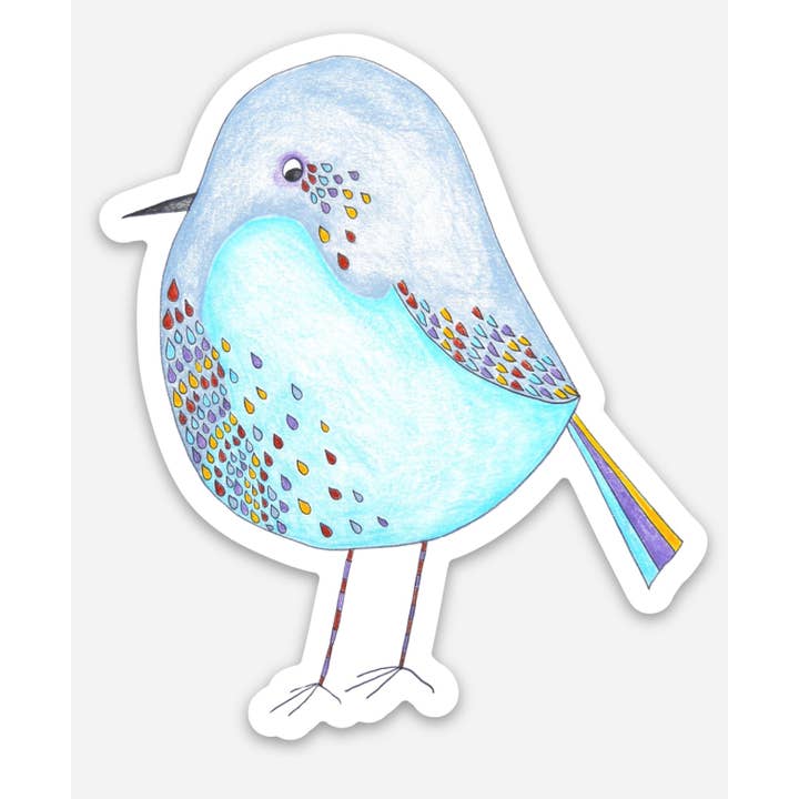 Natchie Vintage Jean Bird Sticker - Waterproof Vinyl Decal for Laptops, Cars, Tumblers & DIY Crafts