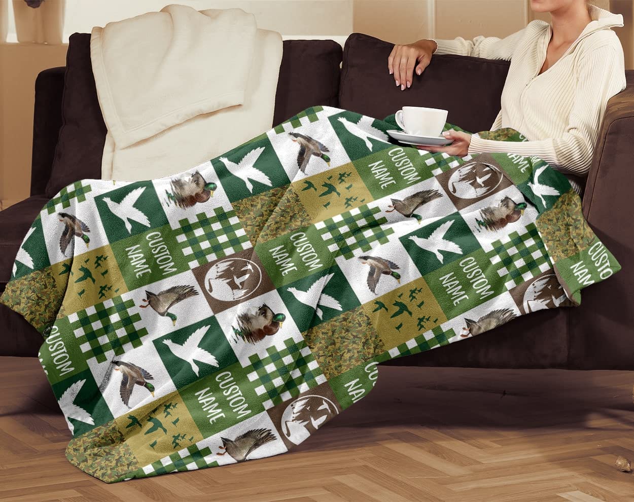Personalized Mallard Duck Baby Blanket - Custom Name Blanket for Kids & Adults - Super Soft Plush Throw 60x80 Inches - Perfect for Nursery, Gift, or Cozy Family Moments