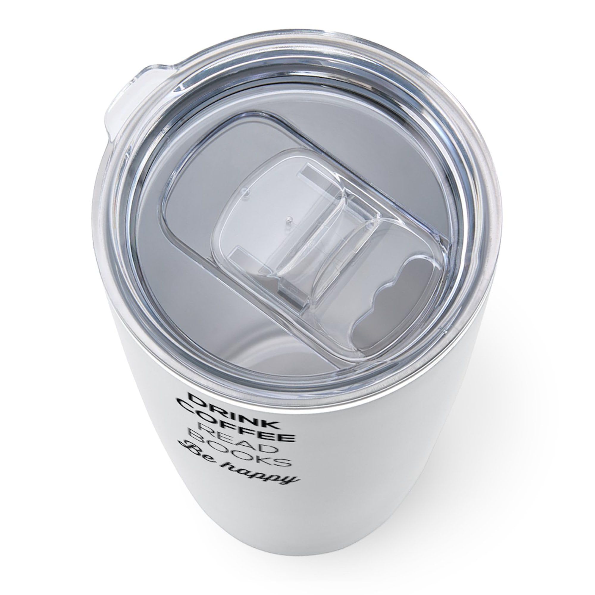20 oz Insulated Stainless Steel Coffee Tumbler - Drink Coffee Read Books Be Happy Travel Mug | Perfect for Office, Commuting & Outdoor Adventures | CafePress