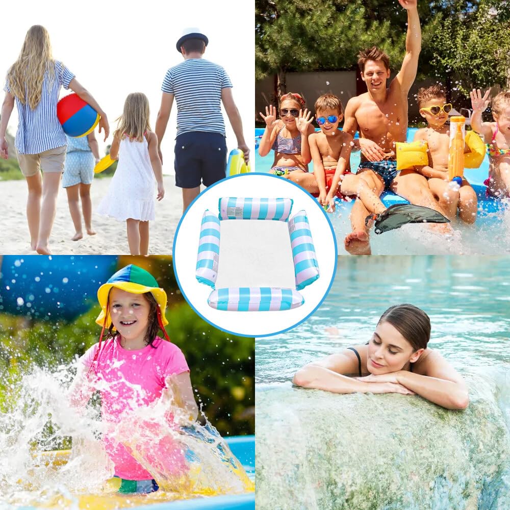 Jadin Inflatable Pool Hammock, 4-in-1 Floating Lounge Chair & Air Bed for Swimming Pool, Lake, Beach – Blue, 115 x 115 cm – Perfect for Relaxing, Sunbathing & Water Fun