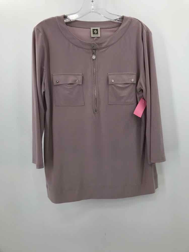 Pre-Owned Anne Klein Purple Blouse for Women Size Medium - Perfect for Office Wear & Casual Outfits