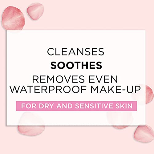 L'Oreal Paris Fine Flowers Cleansing Wipes for Dry & Sensitive Skin - 25 Count | Gentle Makeup Remover & Daily Face Cleanser | Perfect for Travel, Gym & On-The-Go Skincare