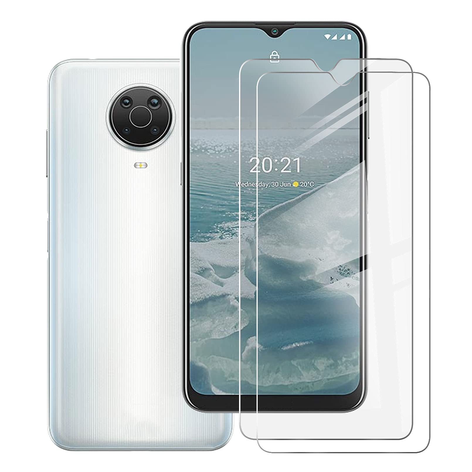 Nokia G20 Tempered Glass Screen Protector - 2-Pack, 9H Hardness Anti-Scratch for Daily Protection