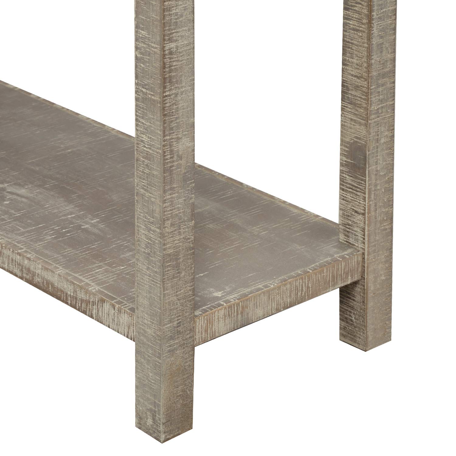 JULYFOX 59 Inch Long Rustic Solid Wood Console Table with Storage Drawers & Shelf - Heavy Duty Entryway Sofa Table for Living Room, Office, Hallway, Bar | Perfect for Small Spaces, Home Decor & Multi-Purpose Use