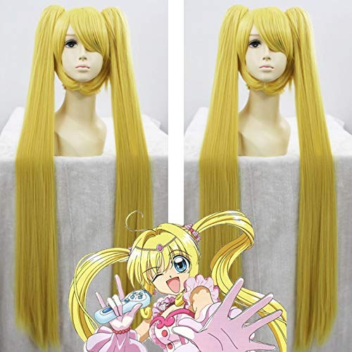 RTGFS Biamoxer Anime Mermaid Melody Pichi Pichi Pitch Cosplay Wig - Lucia Nanami Blonde 120cm Long Ponytails Synthetic Hair for Adults | Perfect for Cosplay, Halloween, Costume Parties & Anime Conventions