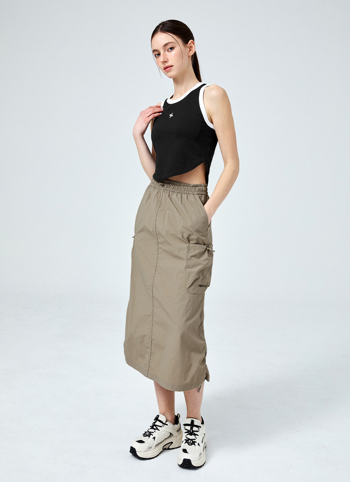 Comfortable Utility Cargo Long Skirts for Women - Stretchable Casual Maxi Skirt with Pockets for Hiking, Travel & Everyday Wear
