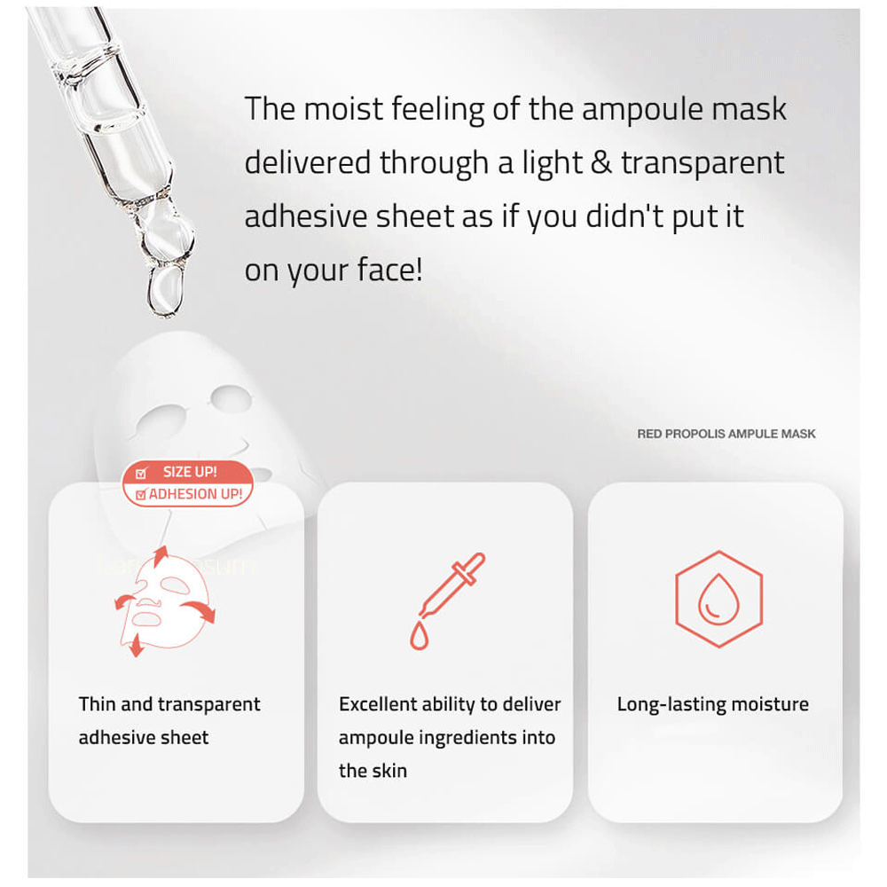CNP Laboratory Red Propolis Ampule Mask - Vitalizing & Nourishing Facial Sheet Mask (5 Pack) for Hydrated, Glowing Skin | Perfect for Daily Skincare Routine & Spa Night