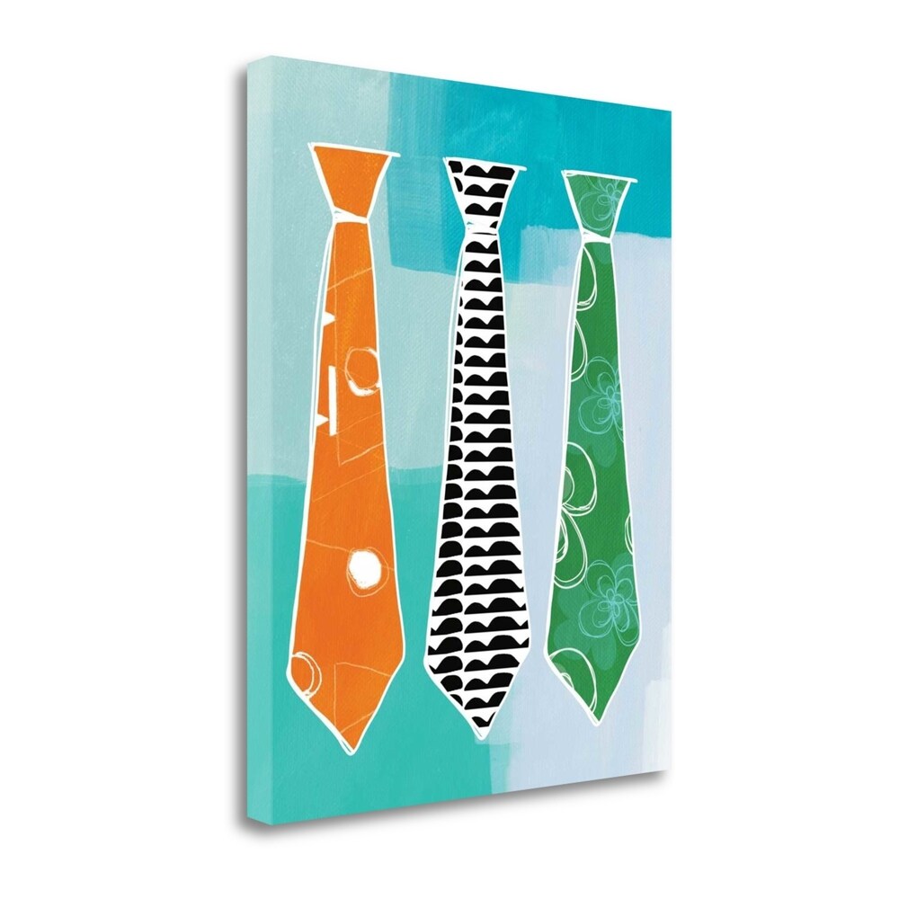 3 Ties By Linda Woods - Fine Art Giclee Print on Gallery Wrap Canvas - Ready to Hang Wall Art - Perfect for Living Room, Bedroom & Office Decor