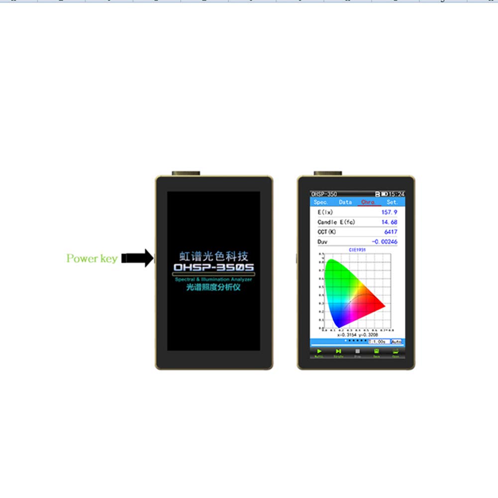 OHSP350 Handheld Spectrometer - Portable LED Light Tester with Software for Accurate Color Measurement | Perfect for Lighting Design, Film Production & Quality Control